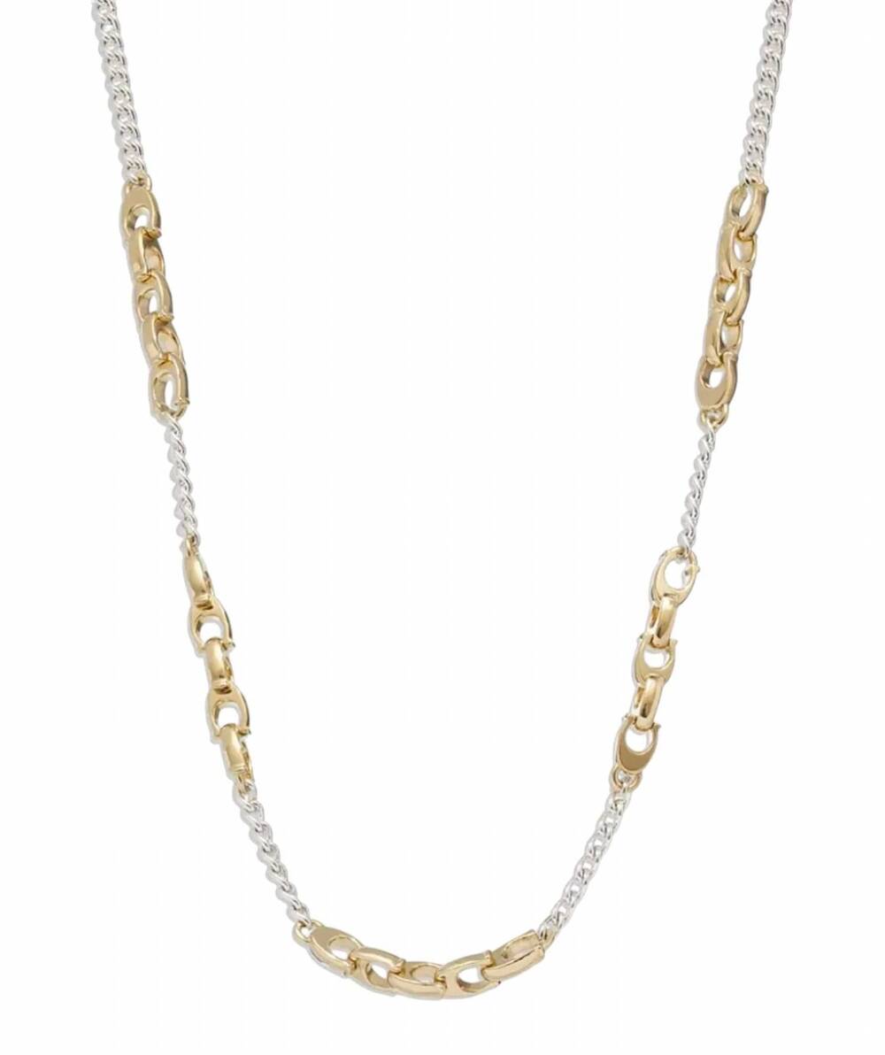 NEW COACH women's signature mixed chain necklace in silver